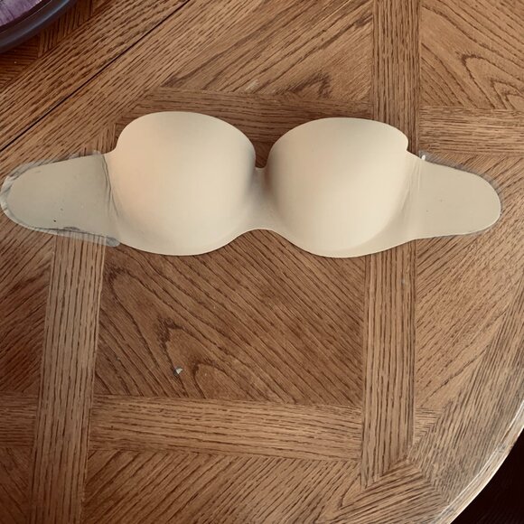 BRA SEAMLESS BACKLESS STRAPLESS Sz D  PASTIES NIPPLE COVERS L/XL - Picture 2 of 11